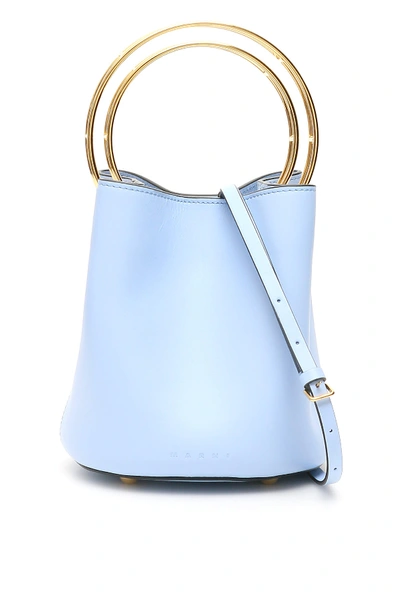 Shop Marni Pannier Bag In Light Blue (light Blue)