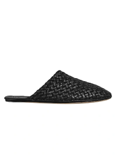 Shop Bottega Veneta Intrecciato Weave Slippers Black