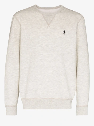 Shop Polo Ralph Lauren Polo Pony Jersey Sweatshirt In Grey