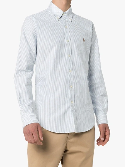 Shop Polo Ralph Lauren Polo Pony Striped Cotton Shirt - Men's - Cotton In Blue