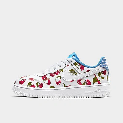 Shop Nike Girls' Little Kids' Air Force 1 Lv8 1 Cherries Casual Shoes In White