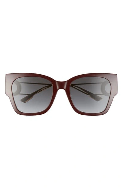 Shop Dior 30montaigne1 55mm Square Sunglasses In Opal Burgundy/ Grey
