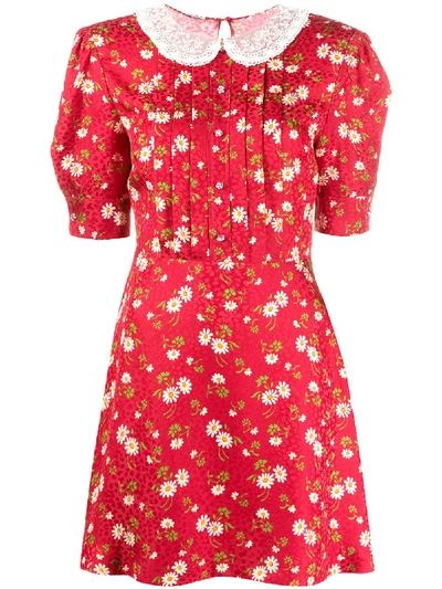 MIU MIU FLORAL-PRINT PUFF-SLEEVE DRESS 