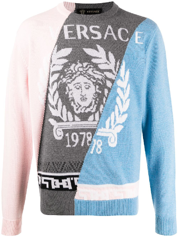 Versace Compilation Jumper In Blue 