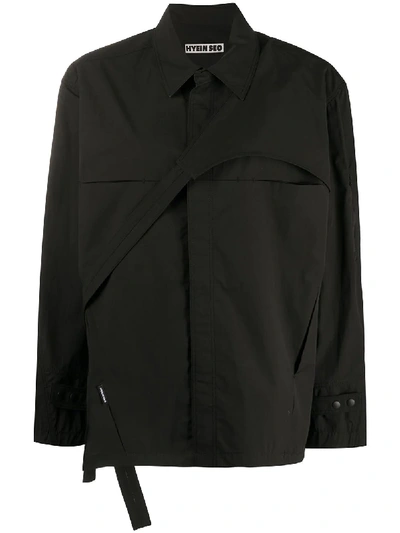 Shop Hyein Seo Asymmetric Shirt Jacket In Black