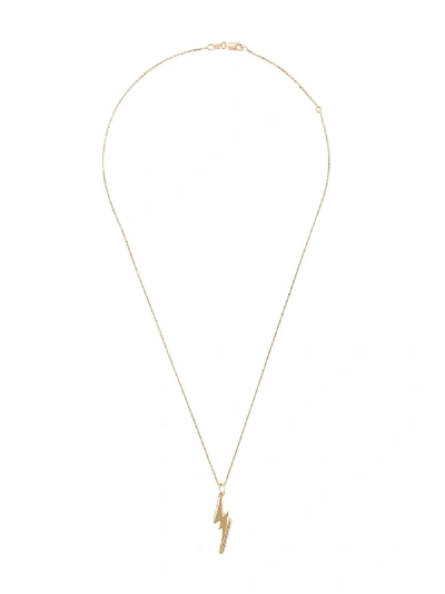 Shop Rachel Jackson Gemstone-embellished Lightning Bolt Necklace In Gold