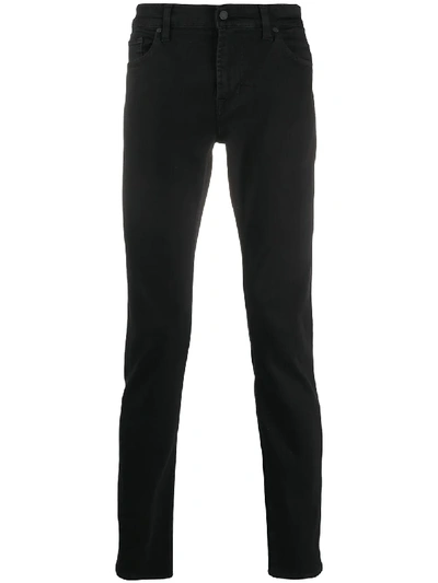 Shop 7 For All Mankind Ronnie Tapered Lux Performance Skinny Jeans In Black