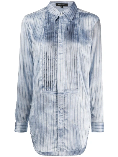 Shop Barbara Bui Bib-front Pinstriped Shirt In Blue