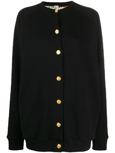 Shop Gucci Gg Cherry Patch Cardigan In Black