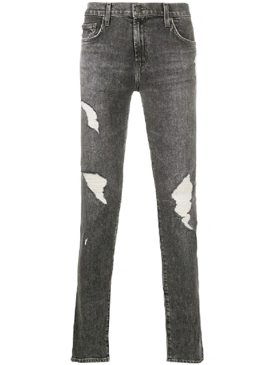 Shop J Brand Distressed-effect Skinny Jeans In Black