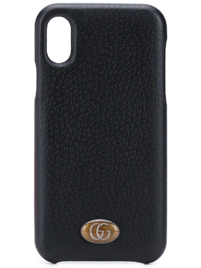 Shop Gucci Logo-plaque Iphone X Case In Black
