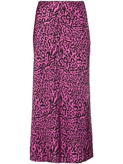 Shop Andamane Leopard Print Skirt In Pink