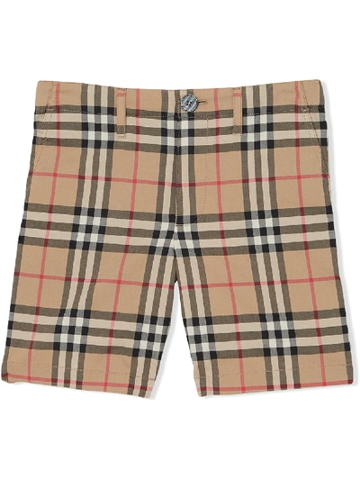 Shop Burberry Vintage Check Print Shorts In Neutrals
