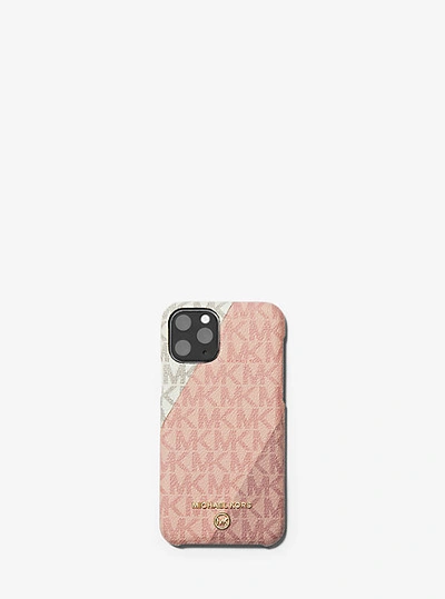 Shop Michael Kors Color-block Logo Phone Cover For Iphone 11 Pro In Pink