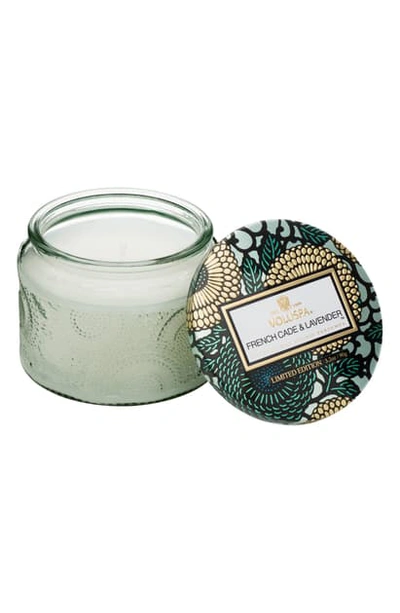 Shop Voluspa Japonica French Cade Lavender Petite Embossed Glass Jar Candle