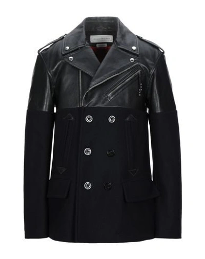 Shop Alexander Mcqueen Coat In Black