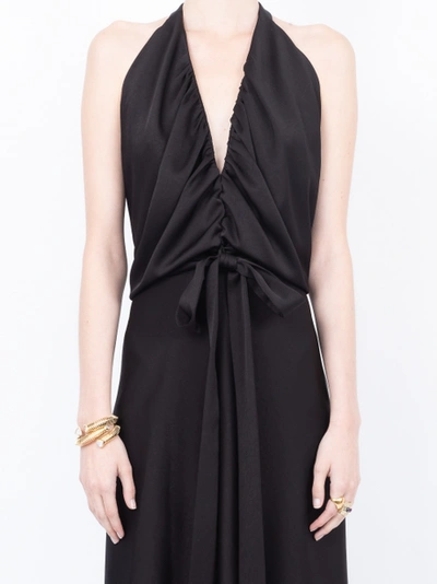 Shop Chloé Draped Flared Midi Dress Black