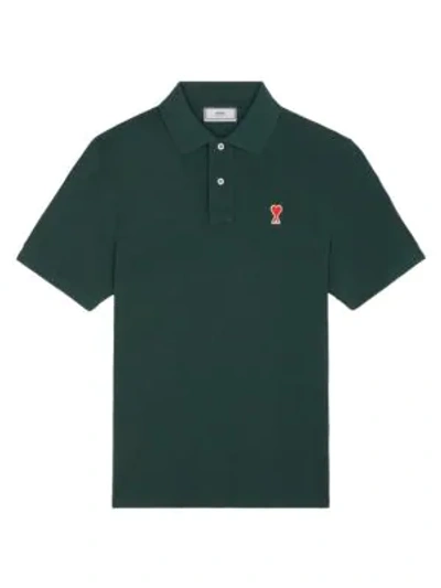 Shop Ami Alexandre Mattiussi Men's Ami De Coeur Polo In Green