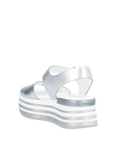Shop Hogan Woman Sandals Silver Size 6.5 Soft Leather