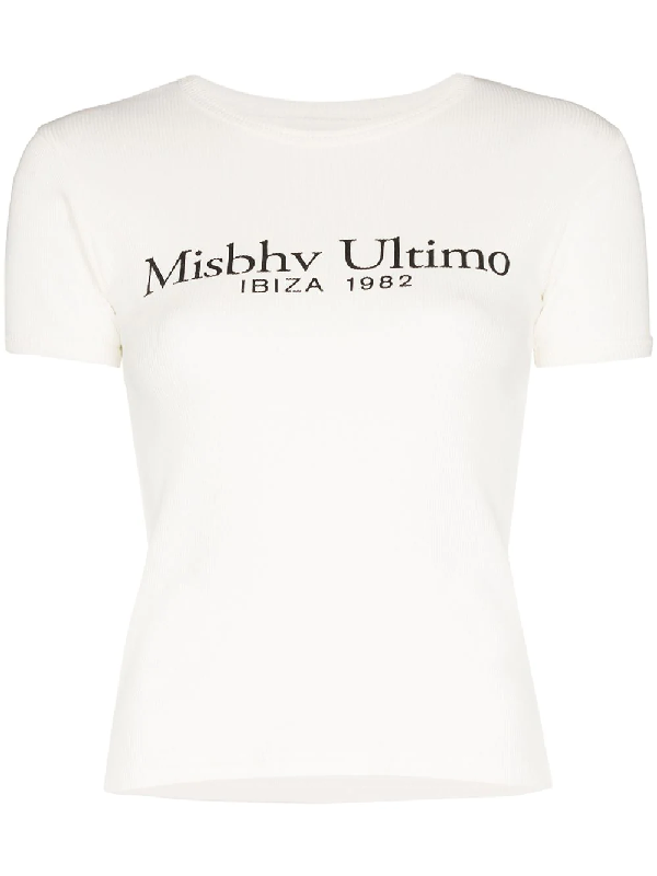 Misbhv Ultimo Logo Print T-shirt In White | ModeSens