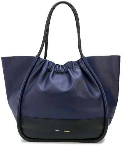 Shop Proenza Schouler Two-tone Xl Ruched Tote Bag In Blue