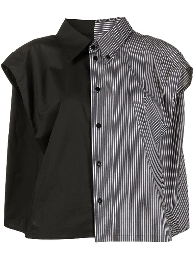 Shop Mm6 Maison Margiela Panelled Design Shirt In Black