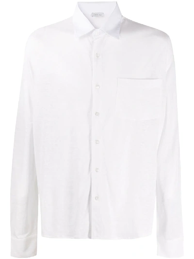 Shop Caruso Long-sleeved Buttoned Shirt In White