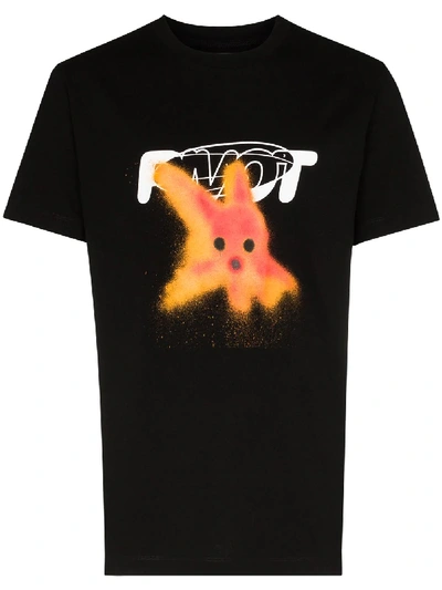 Shop Off-white Pivot Fish Graphic Print T-shirt In Black