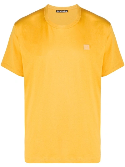 Shop Acne Studios Nash Face Short-sleeve T-shirt In Yellow