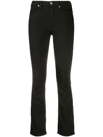 Shop Dondup Cropped Straight Leg Jeans In Black