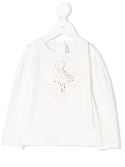 Shop Baby Dior Little Girl Print Top In White