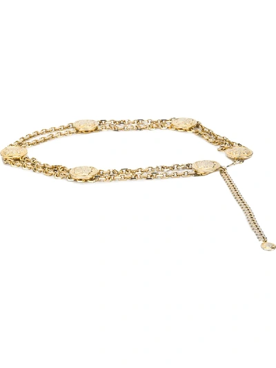Pre-owned Fendi 1980s Double-chain Belt In Gold