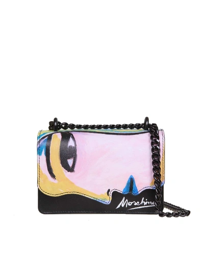 Shop Moschino Womans Drawing Crossbody Bag In Multicolor