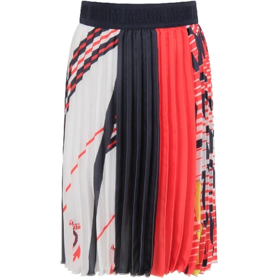 Shop Msgm Multicolor Skirt With Logos For Girl