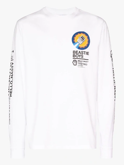 Shop Opening Ceremony X Beastie Boys Hello Nasty Long Sleeve Cotton T-shirt In White