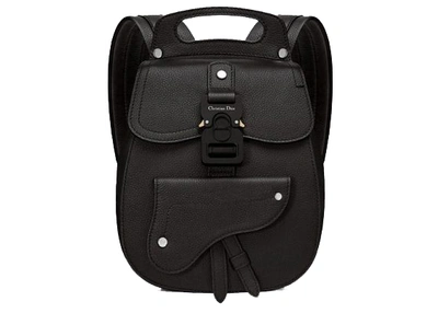 Pre-owned Dior  Homme Saddle Backpack Black