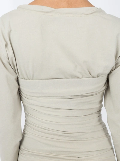 Shop Alexander Wang Bustier Ruched Mini Dress Grey