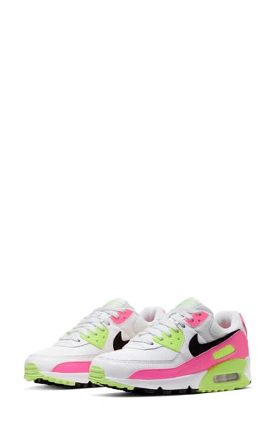 Shop Nike Air Max 90 Sneaker In White/ Black/ Pink Blast