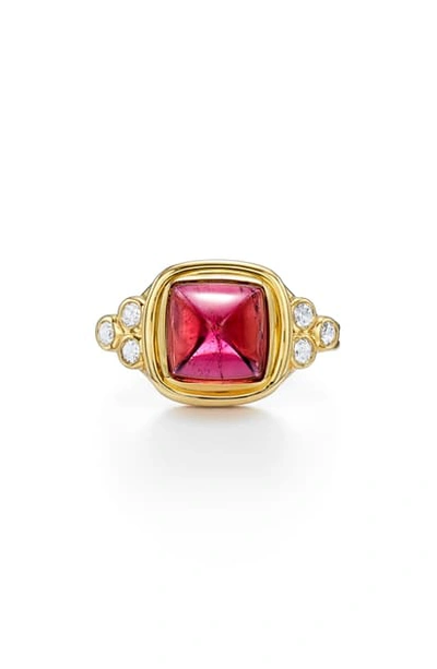 Shop Temple St Clair Classic Sugar Loaf Ring In Rubellite