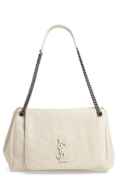 Shop Saint Laurent Medium Nolita Leather Shoulder Bag In Blanc Vintage