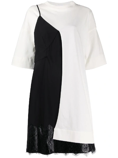 Shop Litkovskaya Colour Block Lace-panel Dress In White