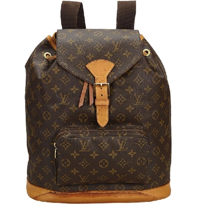 Louis Vuitton 100% Coated Canvas Black Brown Monogram Montsouris GM Backpack  One Size - 52% off