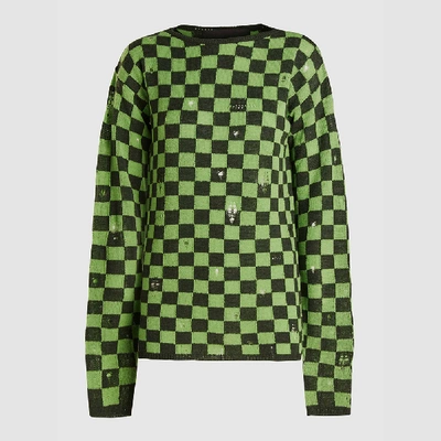Pre-owned Marc Jacobs Green Check Long Sleeve Grunge Jumper L