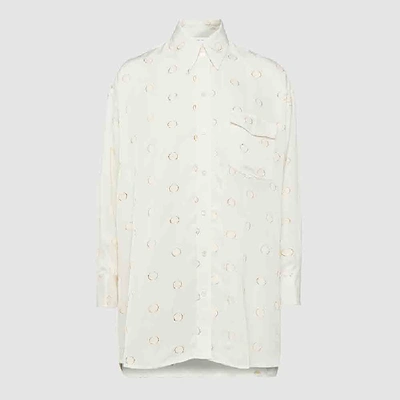 Pre-owned Victoria Beckham Cream Dotted Oversized Button-down Shirt 2