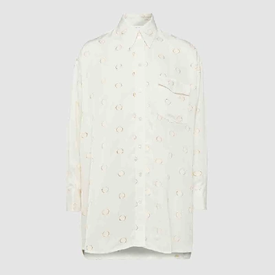 Pre-owned Victoria Beckham Cream Dotted Oversized Button-down Shirt 3