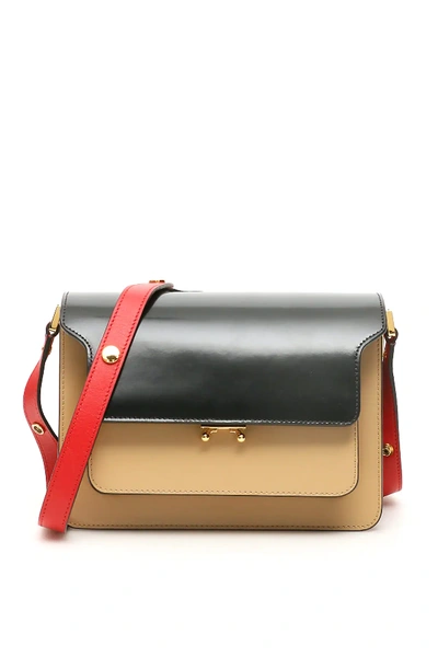 Shop Marni Multicolor Trunk Bag In Beige,black,red