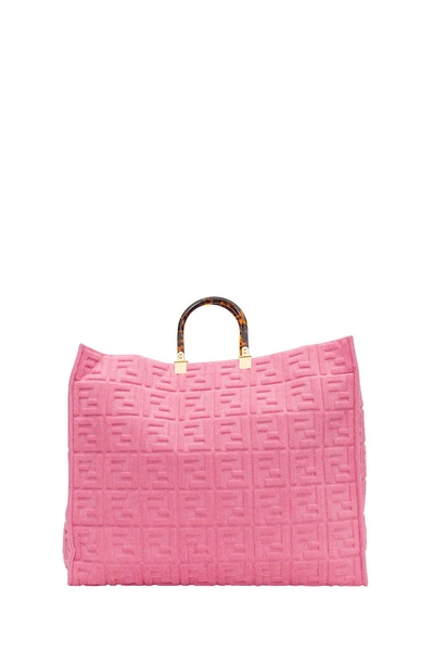 Shop Fendi Ff Monogram Tote Bag In Pink