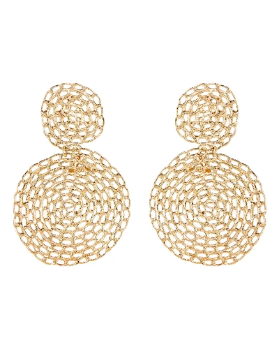Shop Gas Bijoux Onde Gourmette Lace Circle Earrings In Gold