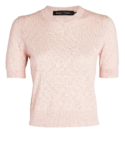 Shop Proenza Schouler Pointelle Logo Knit Top In Blush