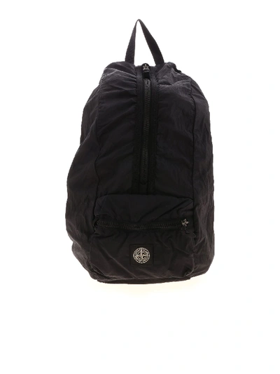 Shop Stone Island Packable Backpack In Dark Blue In Black